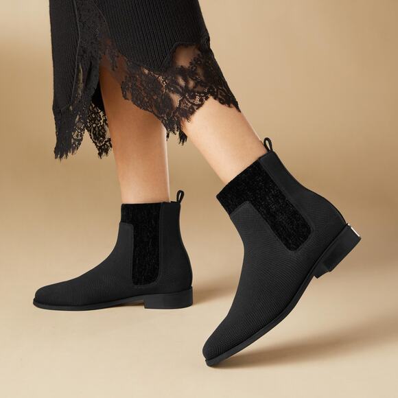 Vivaia Riley Pro Arch Support Water RPT Slip On Chelsea Ankle Boots Black 8 - Picture 1 of 10